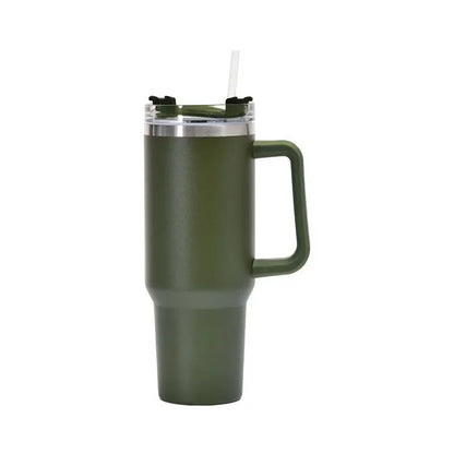 Stainless Steel Car Cup Large Capacity Water Cup with Handle and Straw Double-walled Insulated Travel Mug Holiday Gifts 40oz