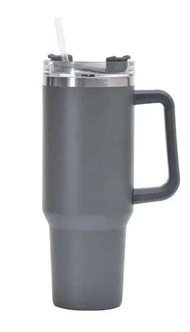 Stainless Steel Car Cup Large Capacity Water Cup with Handle and Straw Double-walled Insulated Travel Mug Holiday Gifts 40oz