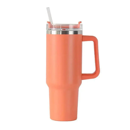 Stainless Steel Car Cup Large Capacity Water Cup with Handle and Straw Double-walled Insulated Travel Mug Holiday Gifts 40oz