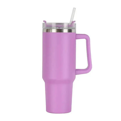 Stainless Steel Car Cup Large Capacity Water Cup with Handle and Straw Double-walled Insulated Travel Mug Holiday Gifts 40oz