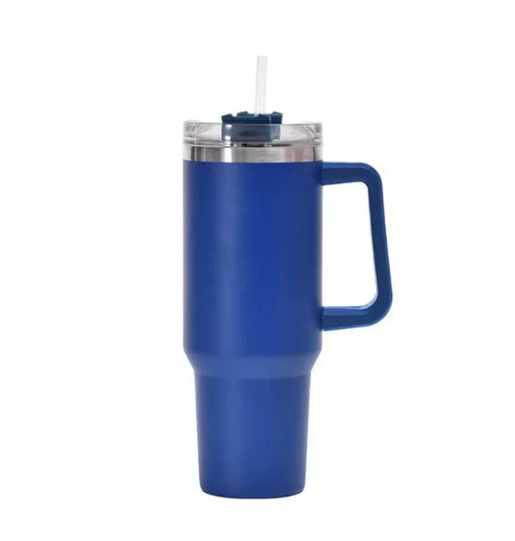 Stainless Steel Car Cup Large Capacity Water Cup with Handle and Straw Double-walled Insulated Travel Mug Holiday Gifts 40oz